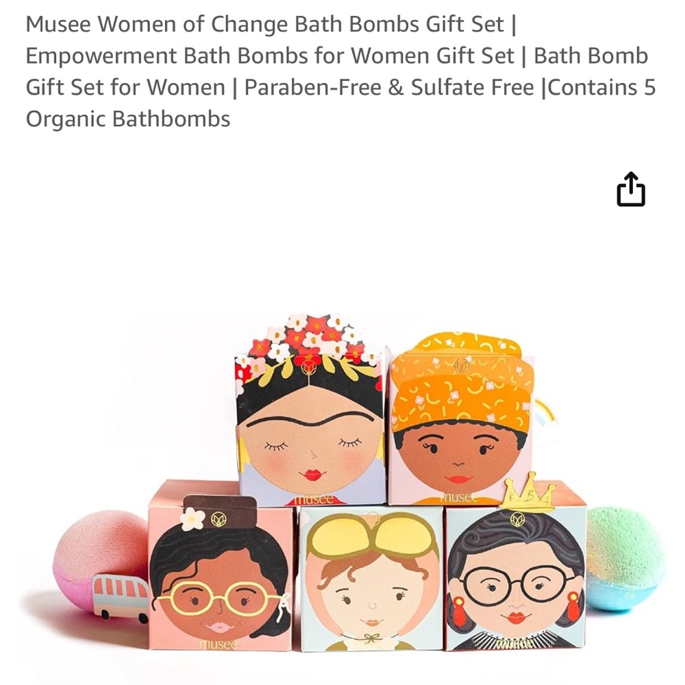 New in Box Musee Women of Change Bath Bomb Gift Set